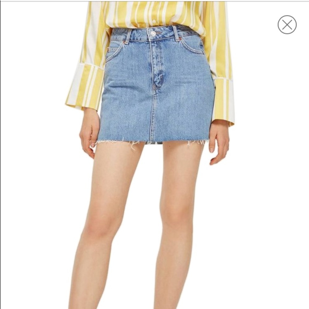 TOPSHOP Denim High Rise Mini Skirt